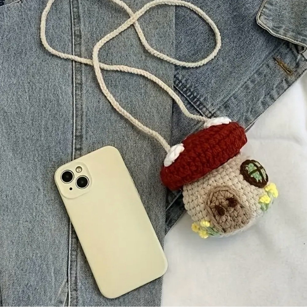 Crochet Mushroom Bag with Red Cap, NWOT - Picture 8 of 9